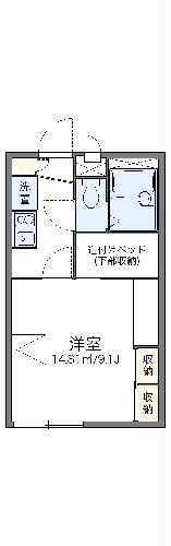 レオパレスカステーロ(1K/2階)の間取り写真