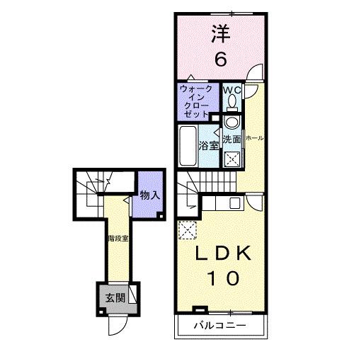 プラシードⅡ(1LDK/2階)の間取り写真