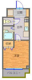 エルシオンⅡ(1K/2階)の間取り写真