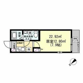 リヴィエール1(1K/2階)の間取り写真