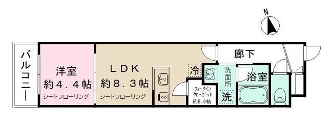 SOGA ARCHITECT BLDⅡ(1LDK/3階)の間取り写真