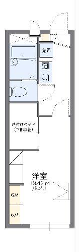 レオパレス伏見(1K/1階)の間取り写真