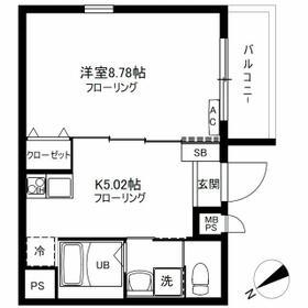 WASEDA GARDENS(1K/3階)の間取り写真