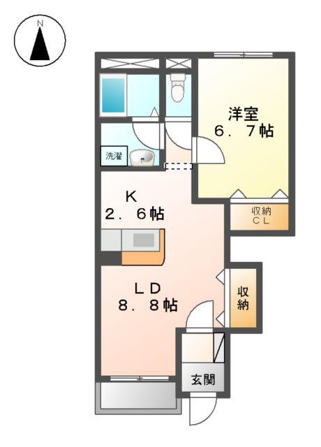 グランステラ(1LDK/1階)の間取り写真