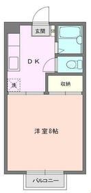 パークサイド池田B棟(1DK/1階)の間取り写真