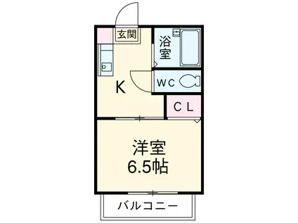 ロジュマン湘南(1K/2階)の間取り写真