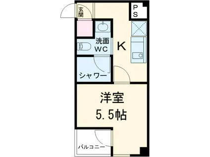 レスピール三鷹(ワンルーム/8階)の間取り写真