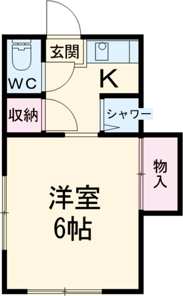 星野荘(1K/2階)の間取り写真