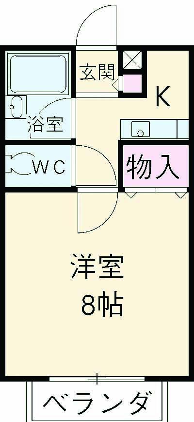 サンリーブ湘南台(1K/1階)の間取り写真