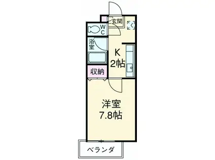 アゼルリドー(1K/1階)の間取り写真