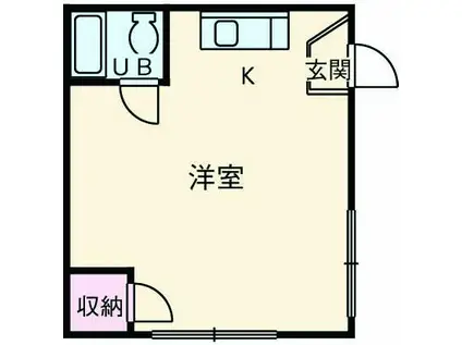 アーチェリーハウス(ワンルーム/2階)の間取り写真