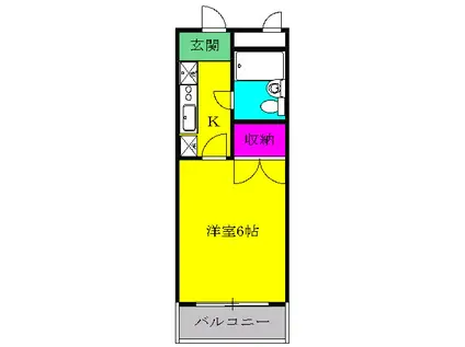 コクブマンション(1K/4階)の間取り写真
