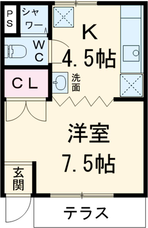 ファミール井の頭(1DK/1階)の間取り写真