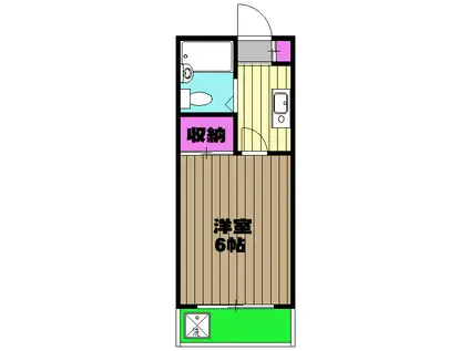 ハピネスハイツ(1K/1階)の間取り写真