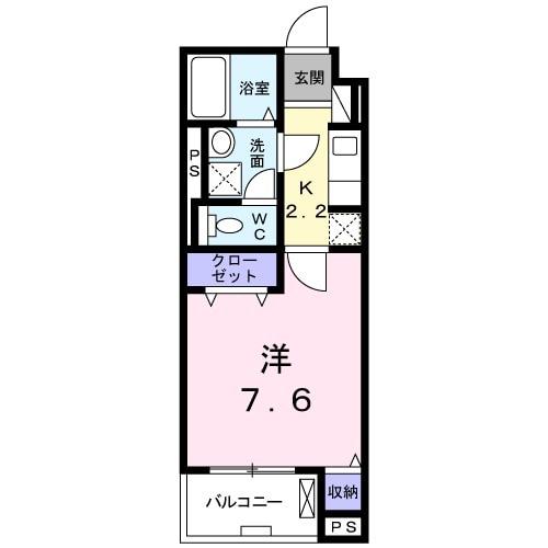 クレセントⅡ(1K/2階)の間取り写真
