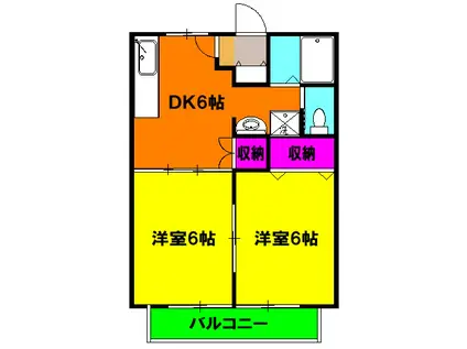 シティハイツSATO(2DK/2階)の間取り写真