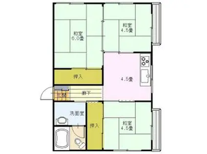 スミカ港町ビル(3K/2階)の間取り写真