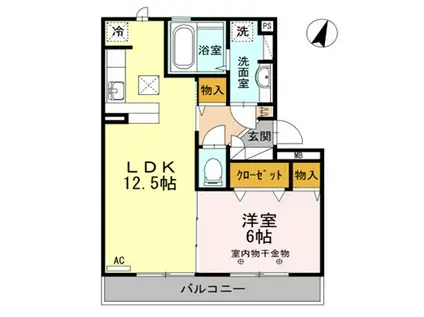 ロイヤルティアラⅤ(1LDK/3階)の間取り写真