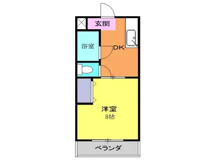 プランタン1(1DK/1階)の間取り写真