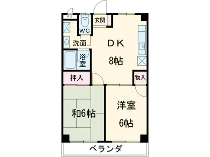 グランドコートM(2DK/4階)の間取り写真