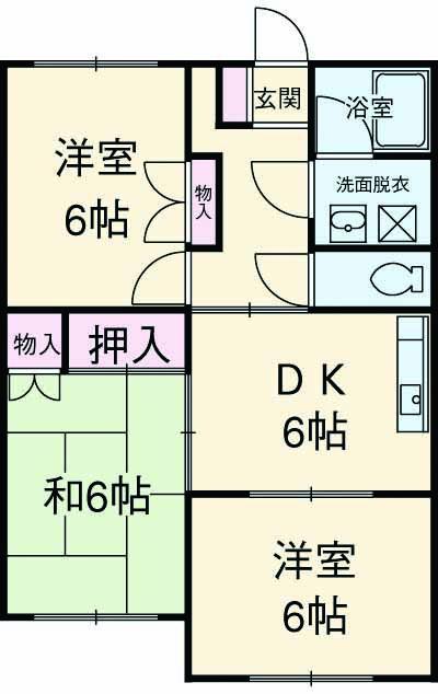 パーシモン上原(3DK/1階)の間取り写真