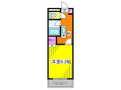 ノーリーズン船堀(1K/3階)の間取り写真