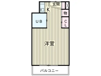 ルクレ青葉台(ワンルーム/2階)の間取り写真