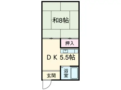 オガワハイツ(1DK/1階)の間取り写真