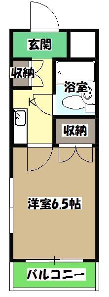 グローリーハウス(1K/4階)の間取り写真