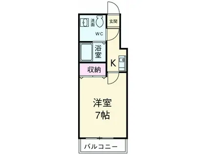 ルミエール幕張Ⅰ(1K/3階)の間取り写真