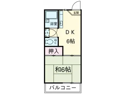 フォーブルかつら(1DK/1階)の間取り写真