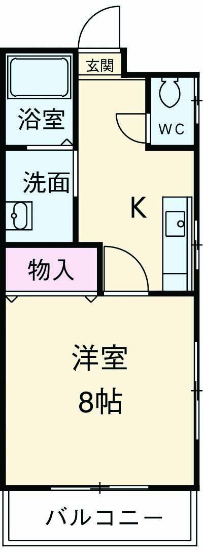 パレスジョージタウン(1K/2階)の間取り写真