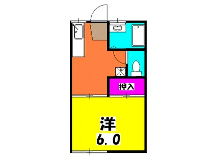 星ヶ丘レジデンス(1K/2階)の間取り写真