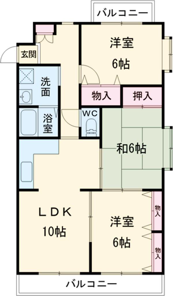 ブリックハウス(3LDK/5階)の間取り写真