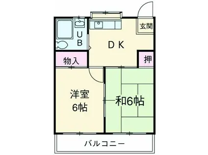 吉澤倉庫ビル(2DK/4階)の間取り写真