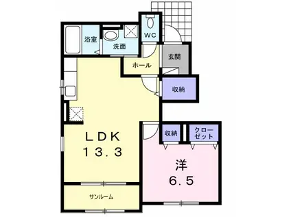 さくらセレッソC(1LDK/1階)の間取り写真