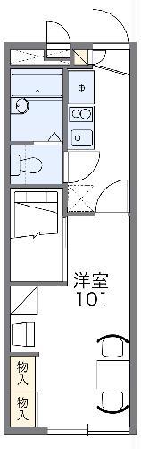 レオパレスエスポワール日の出(1K/1階)の間取り写真