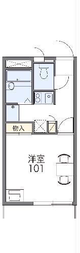 レオパレス不動前(1K/1階)の間取り写真