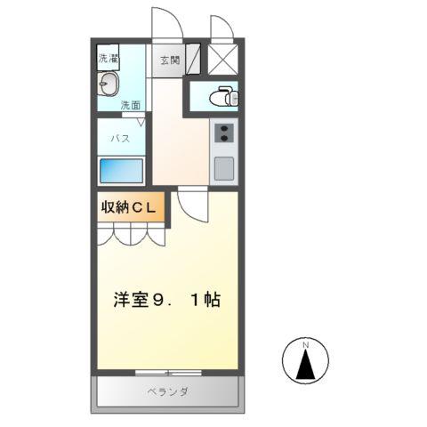 ステイゴールド(1K/1階)の間取り写真
