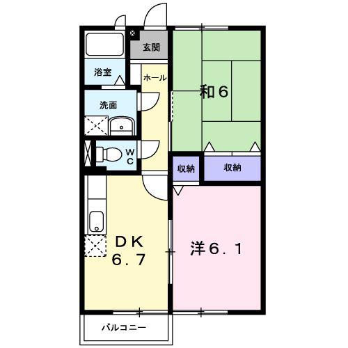 サンパーク(2DK/2階)の間取り写真