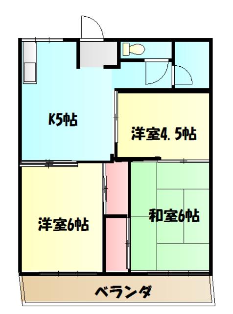 高部ハイツ(3DK/2階)の間取り写真