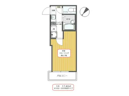 エルブランシュ(1K/1階)の間取り写真