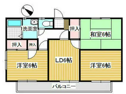 サン・イースト(3DK/2階)の間取り写真