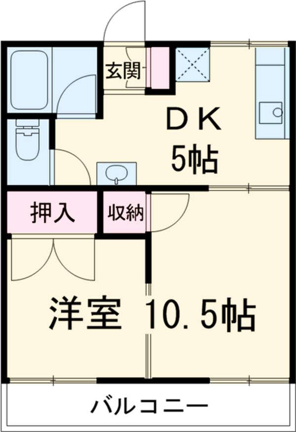 錦ハイツA(1DK/1階)の間取り写真