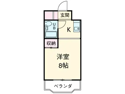 ヒルズM&O(1K/2階)の間取り写真