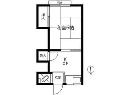 ときわ荘(1K/2階)の間取り写真