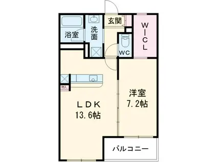 ブライト スクエア(1LDK/1階)の間取り写真