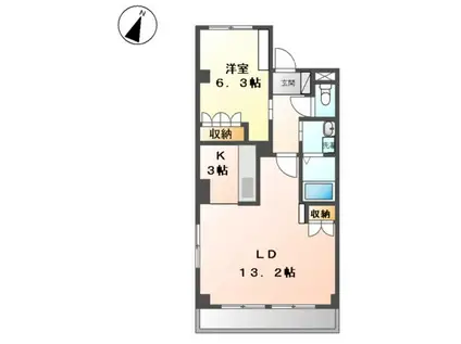 ベル・ガーデン(1LDK/2階)の間取り写真