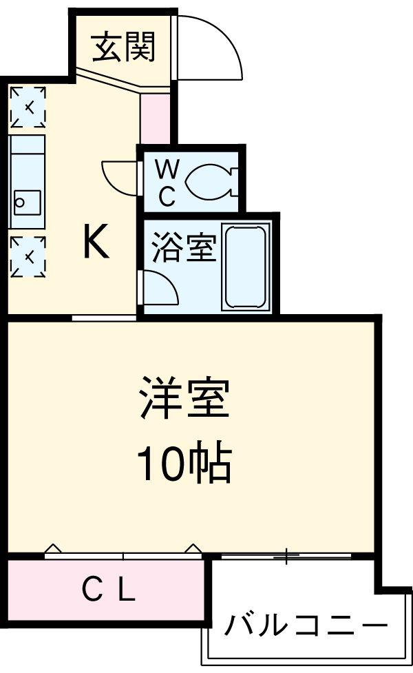 ヴァンヴェール森の宮(1K/4階)の間取り写真