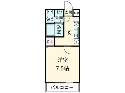 R-STYLE町田(1K/1階)の間取り写真